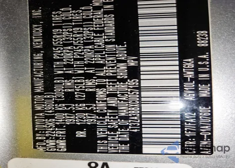 2012 Toyota Venza Le z USA, uszkodzony, nr VIN 057195